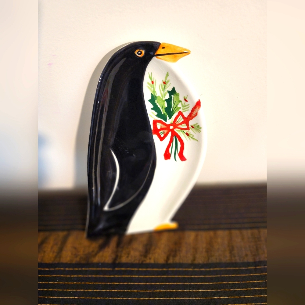 ANCORA Vintage Penguin Holidays Serving Dish Candy Dish RARE FIND Made in Italy